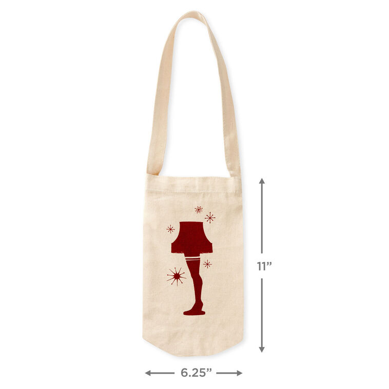 A Christmas Story Leg Lamp Canvas Wine Gift Tote measurement image number 3