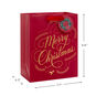 Gold Merry Christmas on Dark Red Medium Gift Bag measurement image number 3
