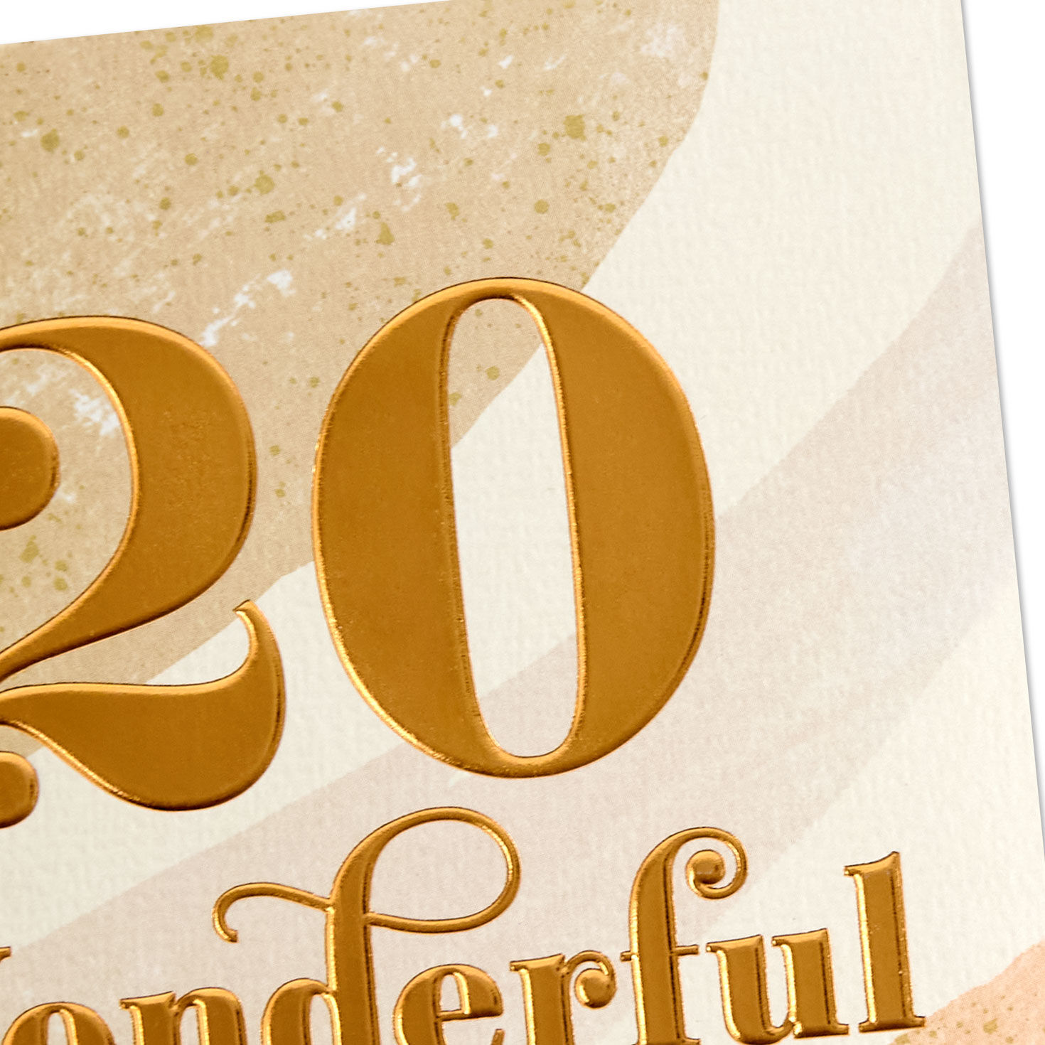 Speckled Tan, Cream and Peach 20th Anniversary Card Card Front Detail image number 4