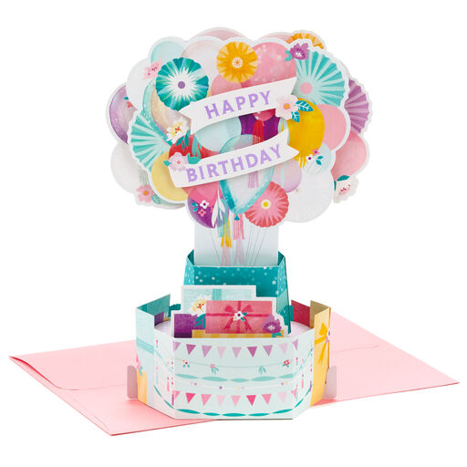 Balloons and Presents 3D Pop-Up Birthday Card, 