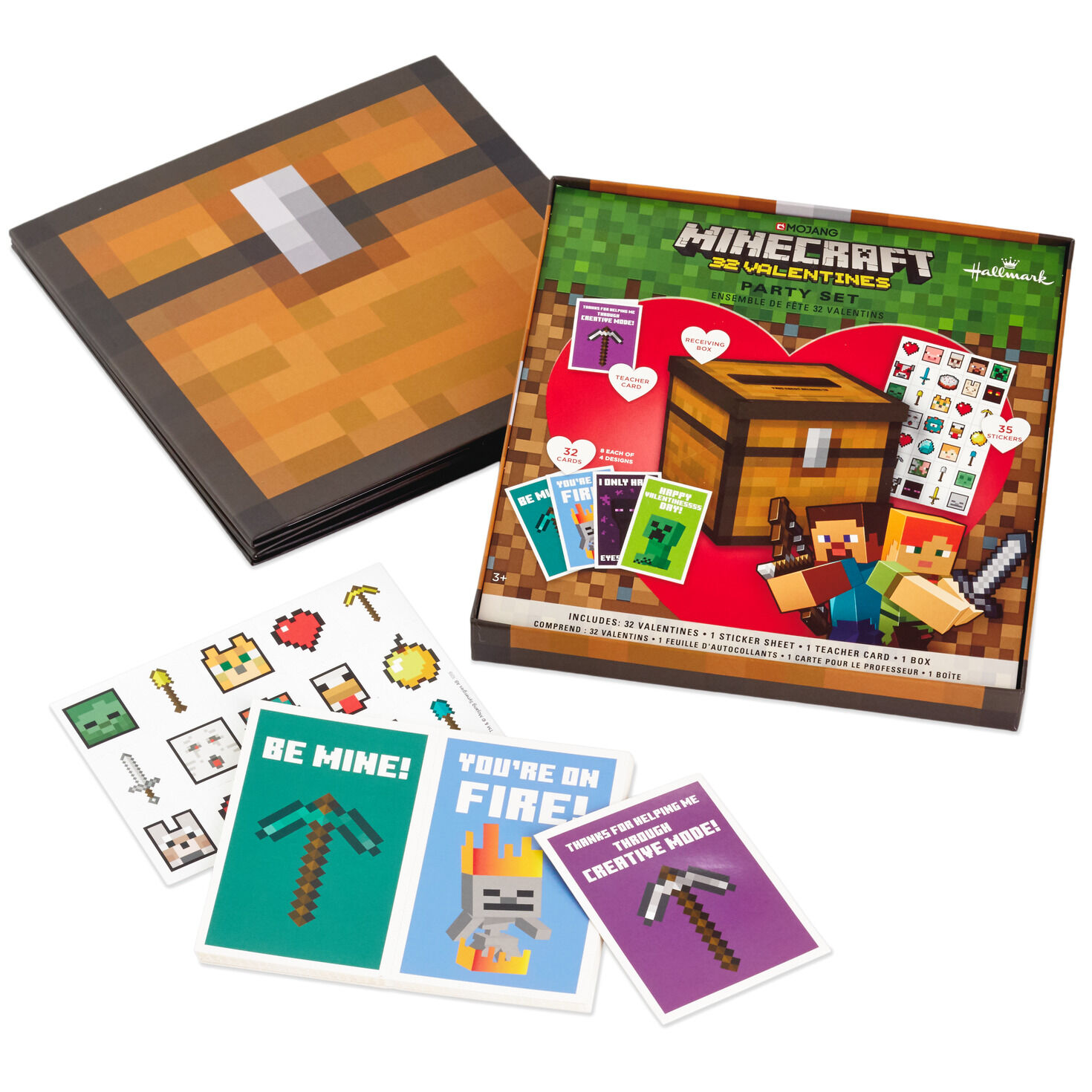 Minecraft Kids With Cards, Stickers and Mailbox Classroom Valentines Set, , large image number 6