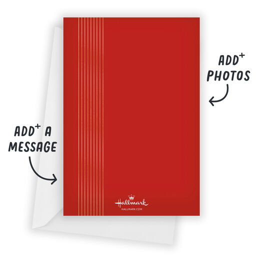 Gold Arch on Red Flat Christmas Photo Card, 