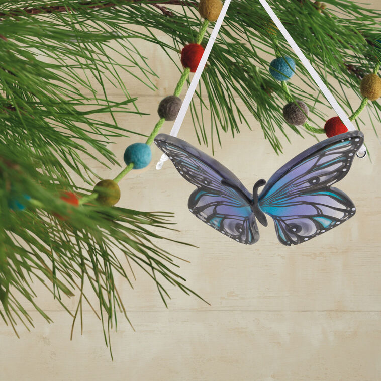 Purple and Blue Butterfly Hallmark Ornament, , large image number 2