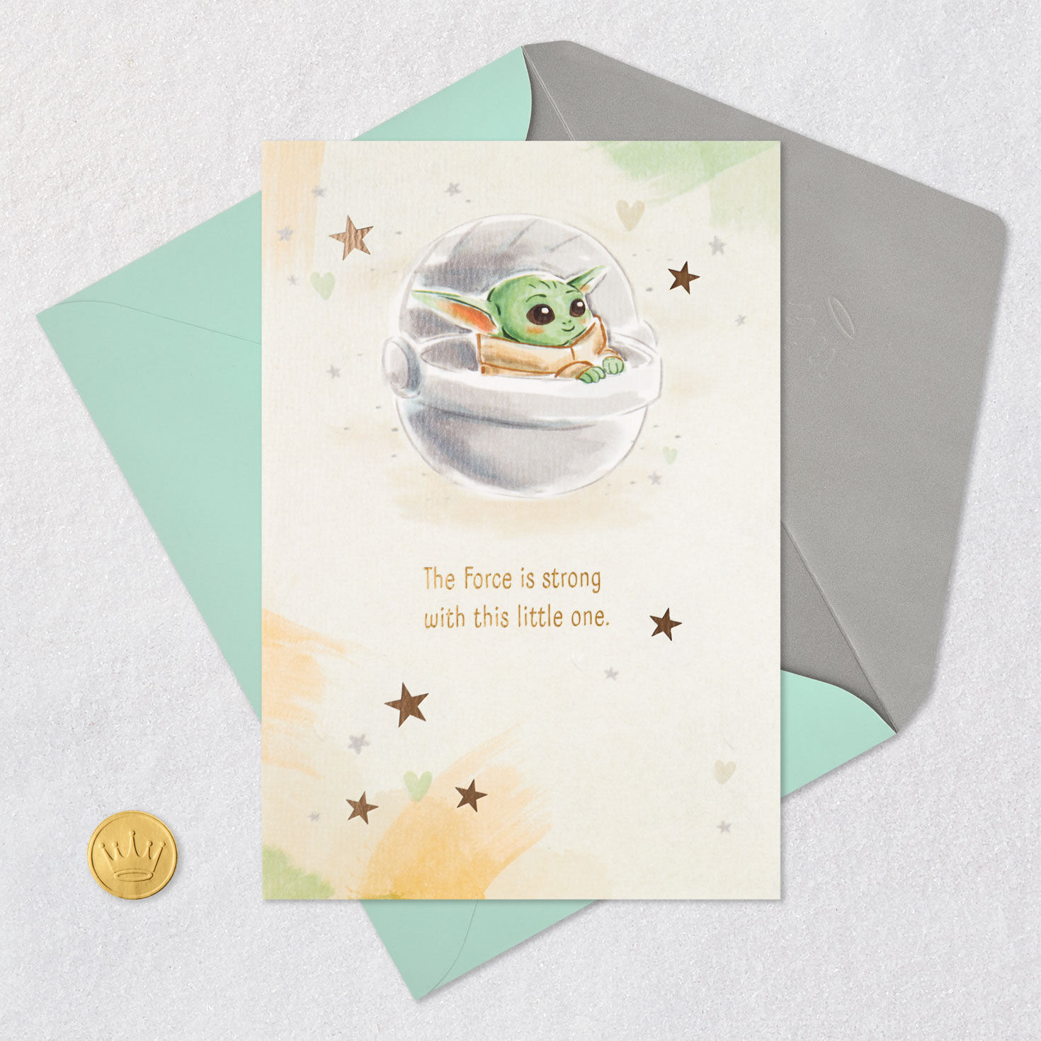 Star Wars: The Mandalorian&trade; Grogu&trade; The Force Is Strong New Baby Card, , large image number 5