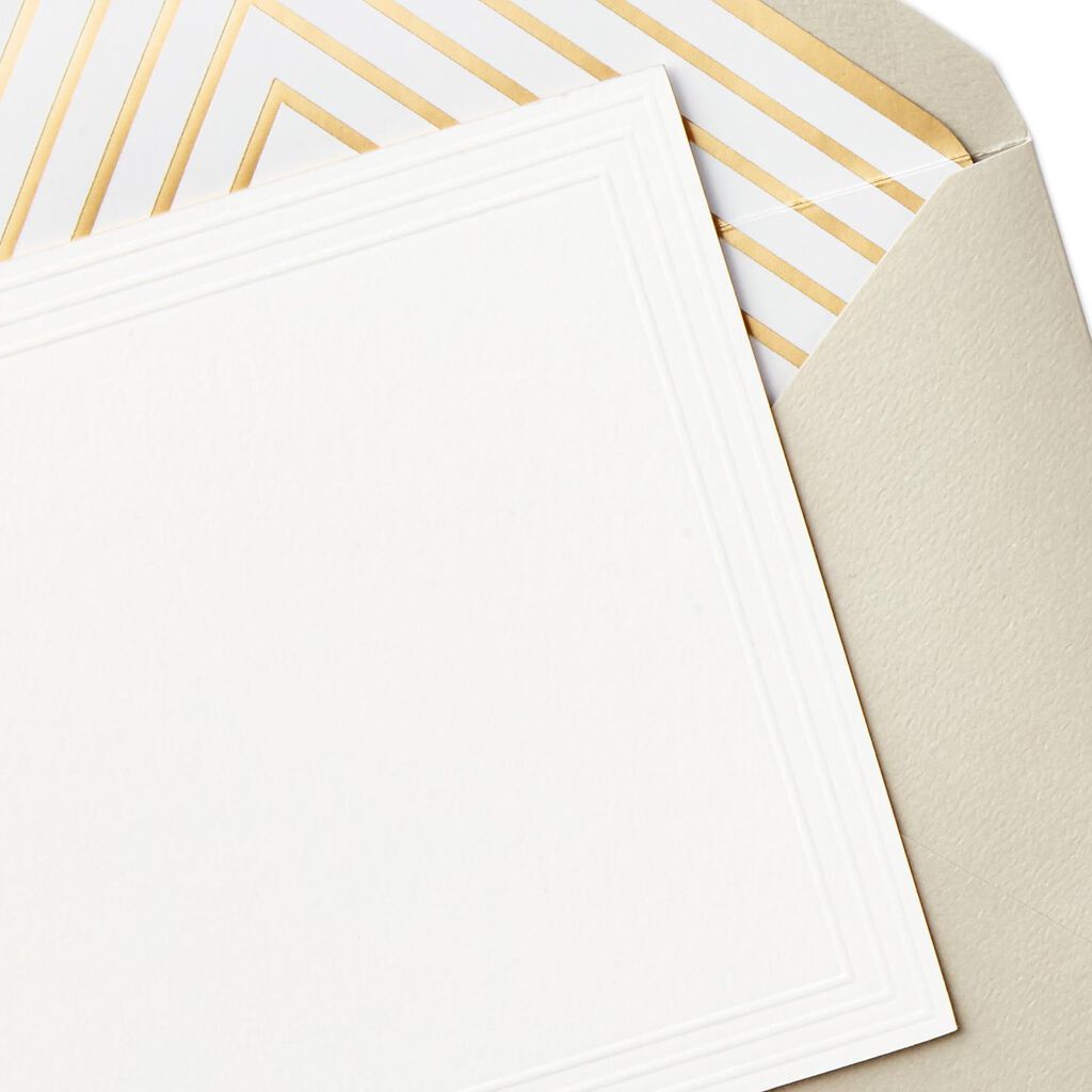 Embossed Border Lines Blank Note Cards, Box of 10 - Note Cards - Hallmark
