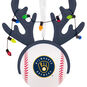 Brewers Reindeer Baseball Christmas Ornament closeup view image number 5