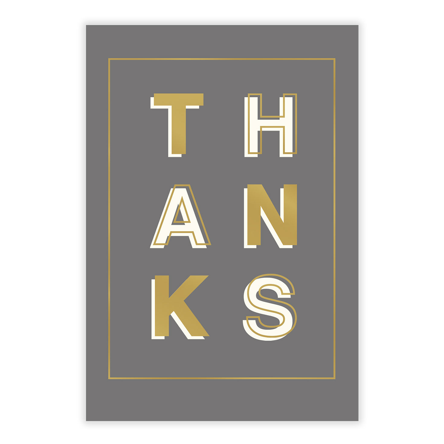 Modern Gold and Gray Thank-You eCard, , large image number 2