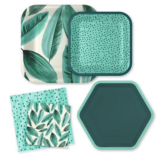 Palm Leaves and Polka Dots Party Essentials Set, 