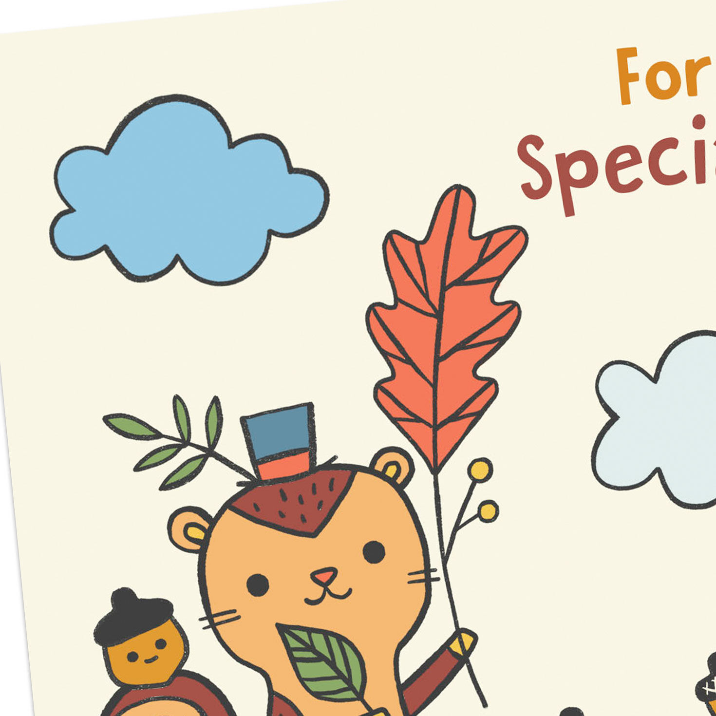 Squirrel and Bear Thanksgiving Card for Kids  image number 4
