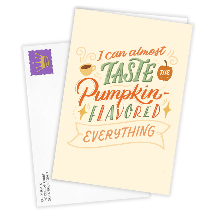 Pumpkin Flavored Everything Custom Thanksgiving Card, , large image number 2