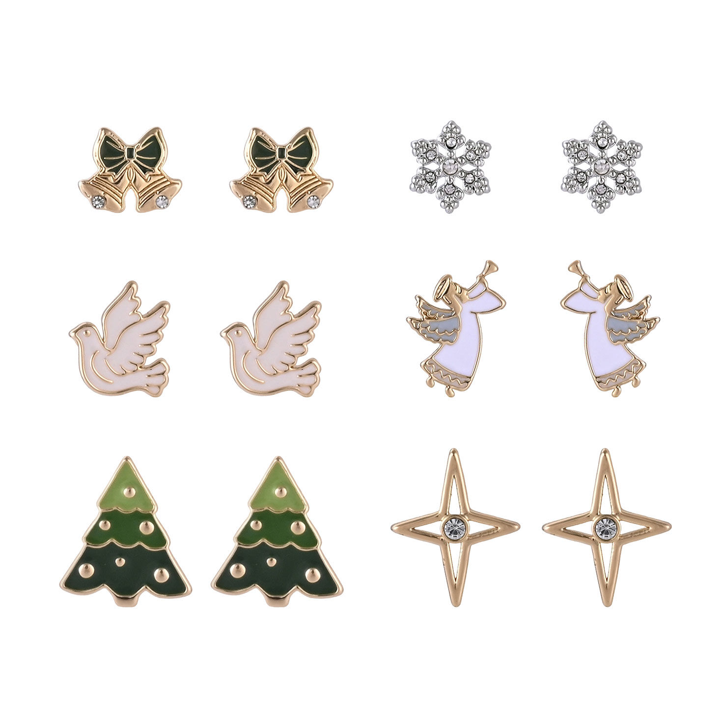 6-pair Christmas Earring Set - Bells front image number 3
