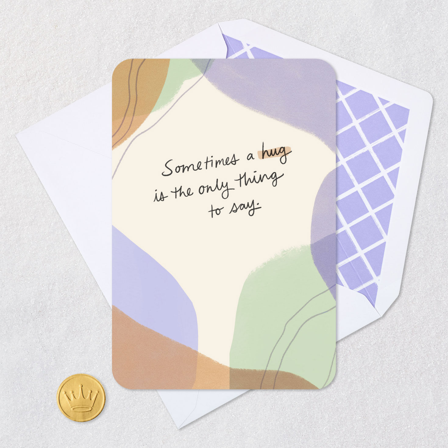Abstract Shapes Blank Encouragement Card Card Front with Envelope and Gold Seal image number 4