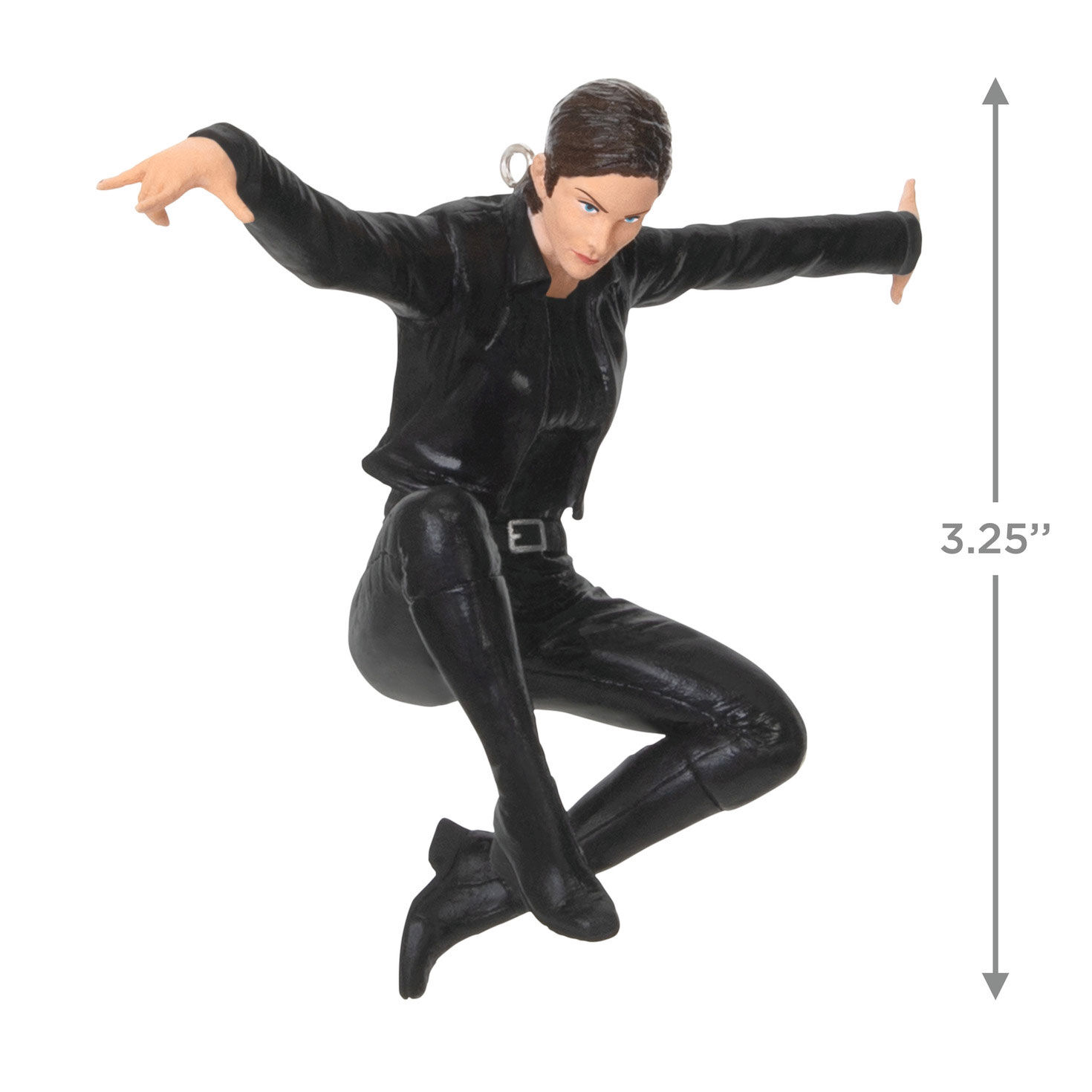 Matrix Woman Jumping in Black Keepsake Ornament measurement image number 3