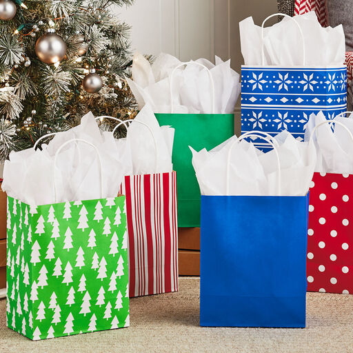 9.7" Bright Fun 12-Pack Christmas Gift Bags, 