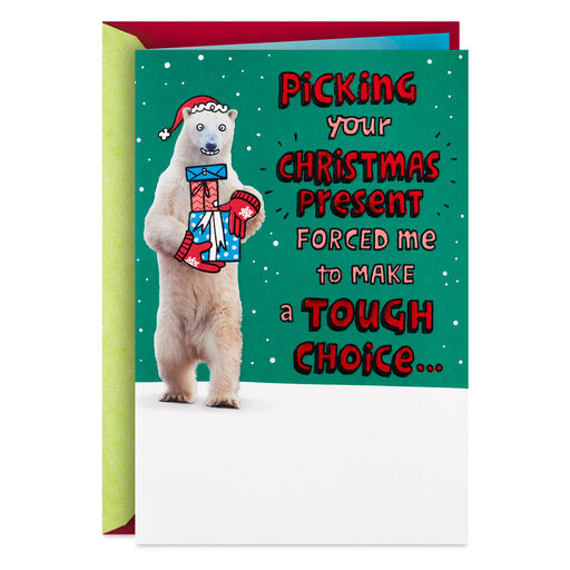 Picking Your Present Funny Pop-Up Christmas Card, 