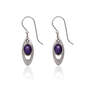 Silver Forest Purple Stone and Silver-Tone Teardrop Metal Earrings, , large image number 1