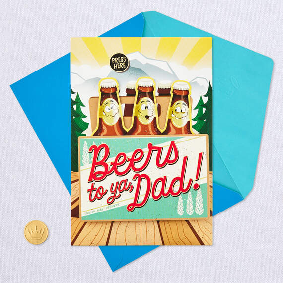 Beers to Dad Funny Musical Father's Day Card With Motion, , large image number 5