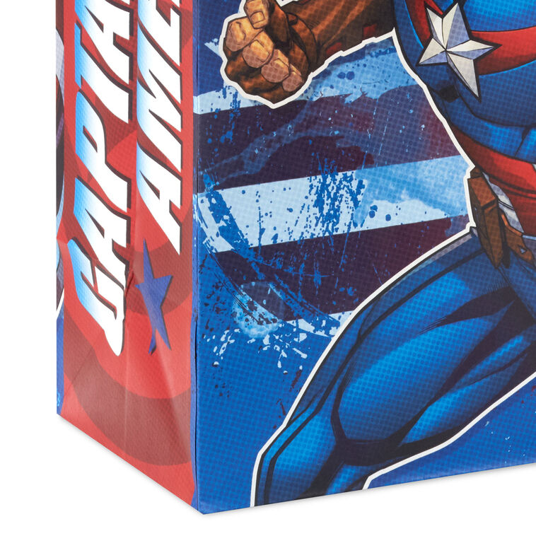 Captain America and American Flag Large Gift Bag upclose detail image number 5