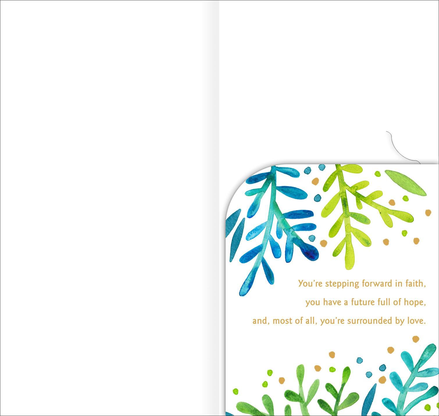 Step Forward in Faith Religious Money Holder Confirmation Card