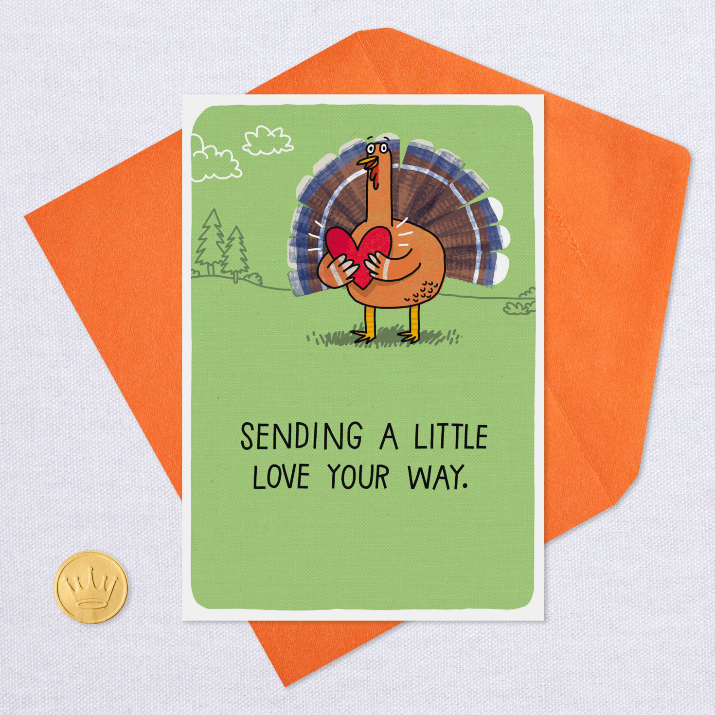 Turkey Sending a Little Love Thanksgiving Card, , large image number 5