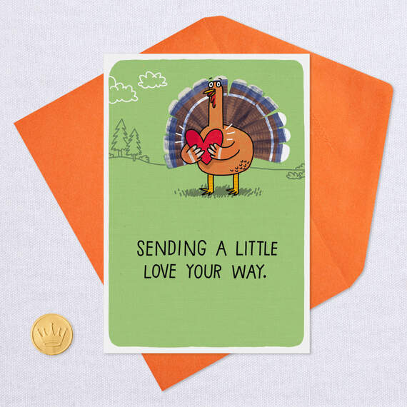Turkey Sending a Little Love Thanksgiving Card, , large image number 5