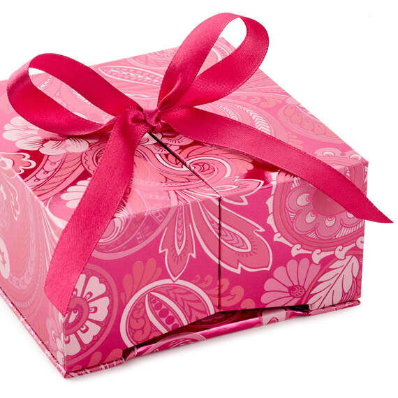 Pink Paisley Flowers Gift Card Holder Pop-Up Box, , large image number 6