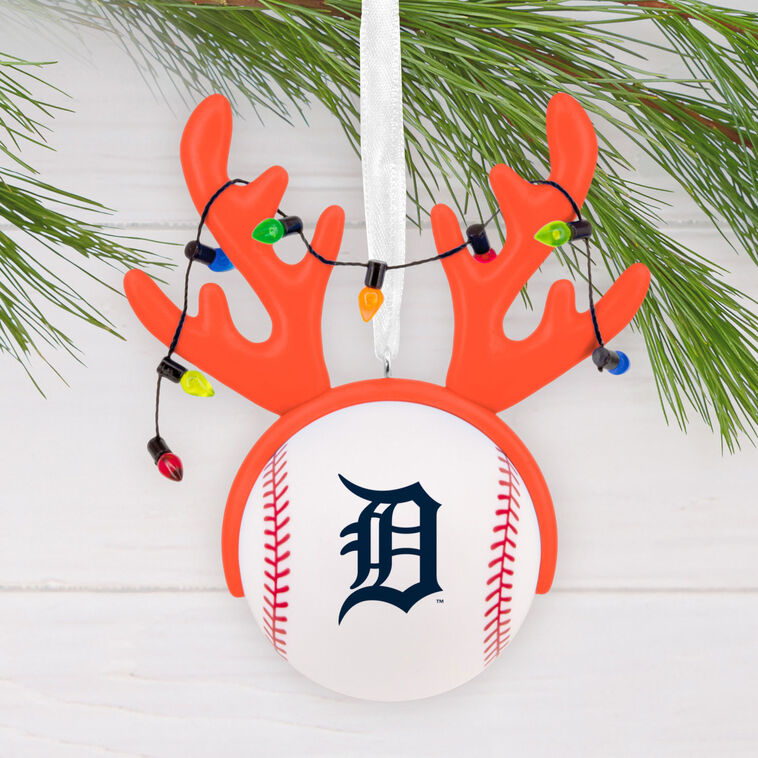 Tigers Reindeer Baseball Christmas Ornament hanging on tree image number 2