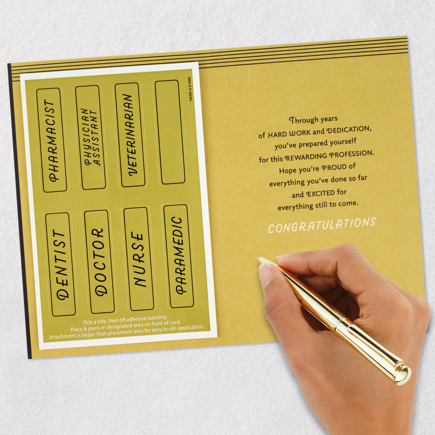 Gold and Black Health Professional Graduation Card Signing card image number 7