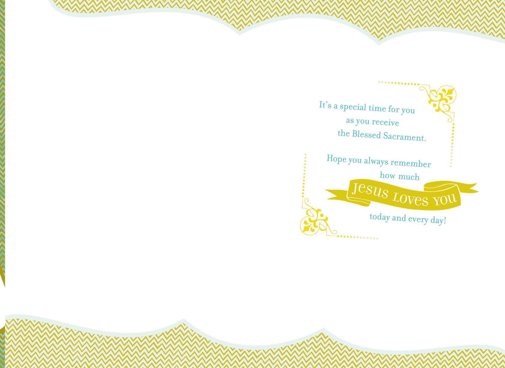 Jesus Loves You First Communion Card for Godson