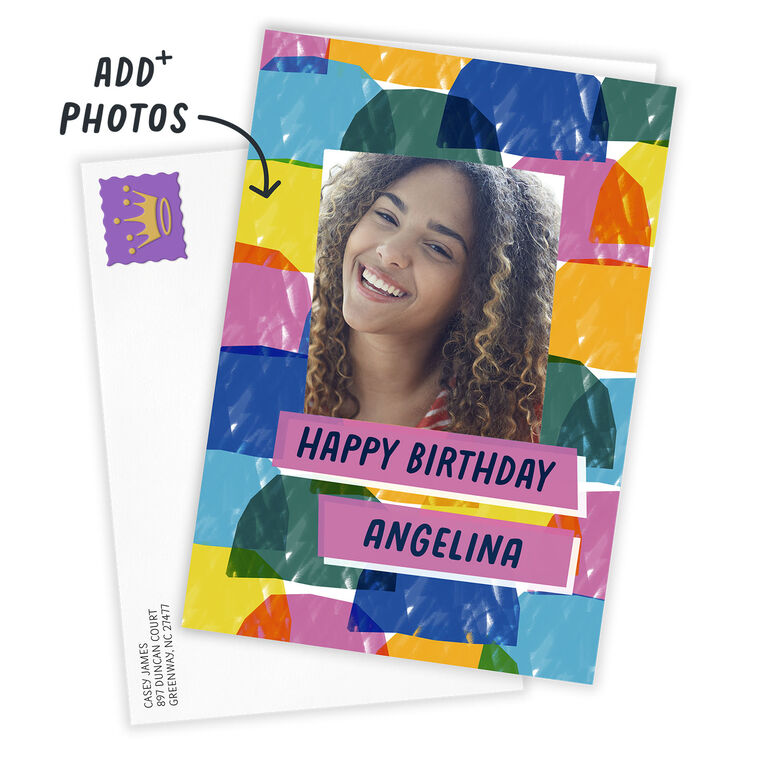 Colored Shapes Custom Birthday Card, , large image number 2
