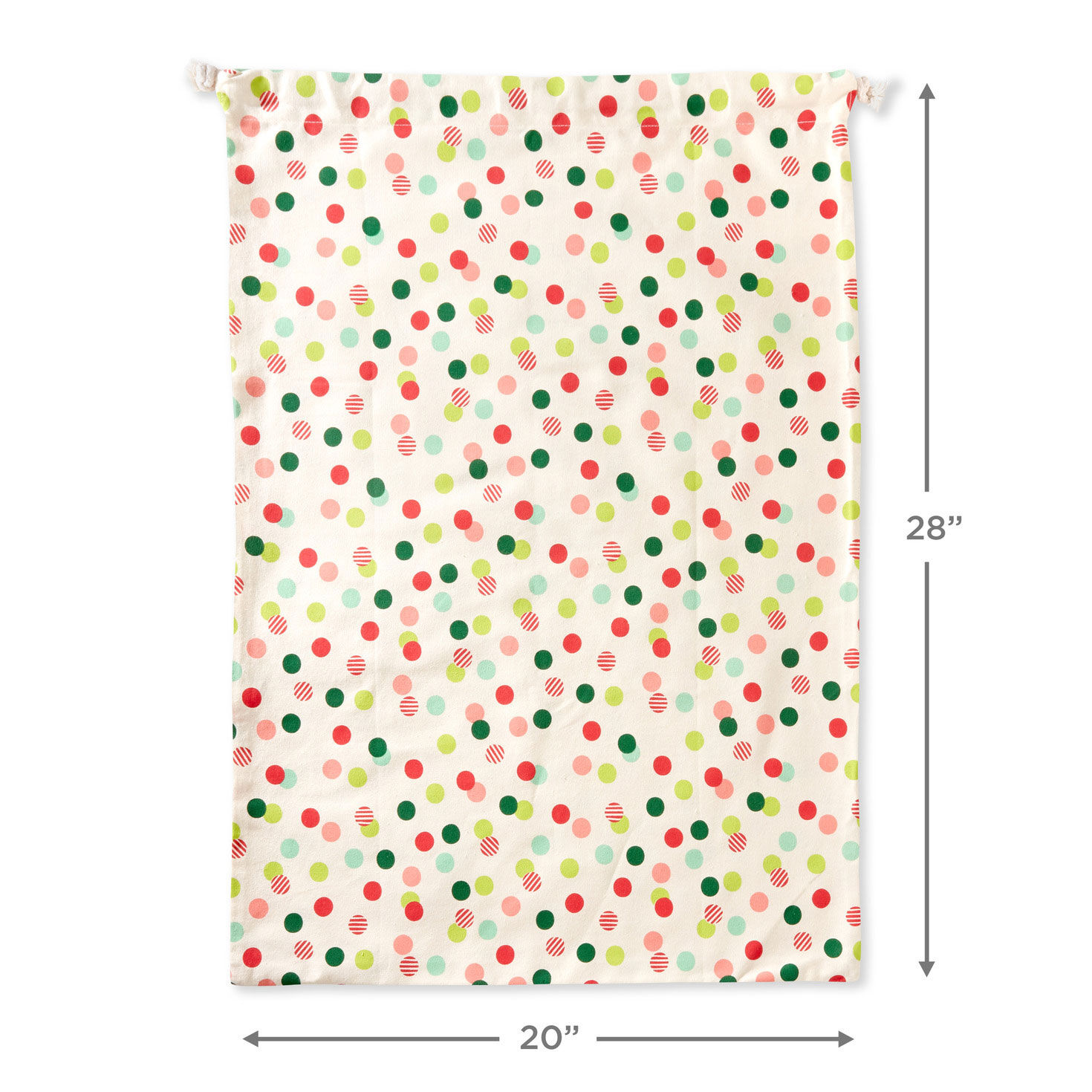 Merry and Bright Dots Christmas Fabric Gift Bag measurement image number 3
