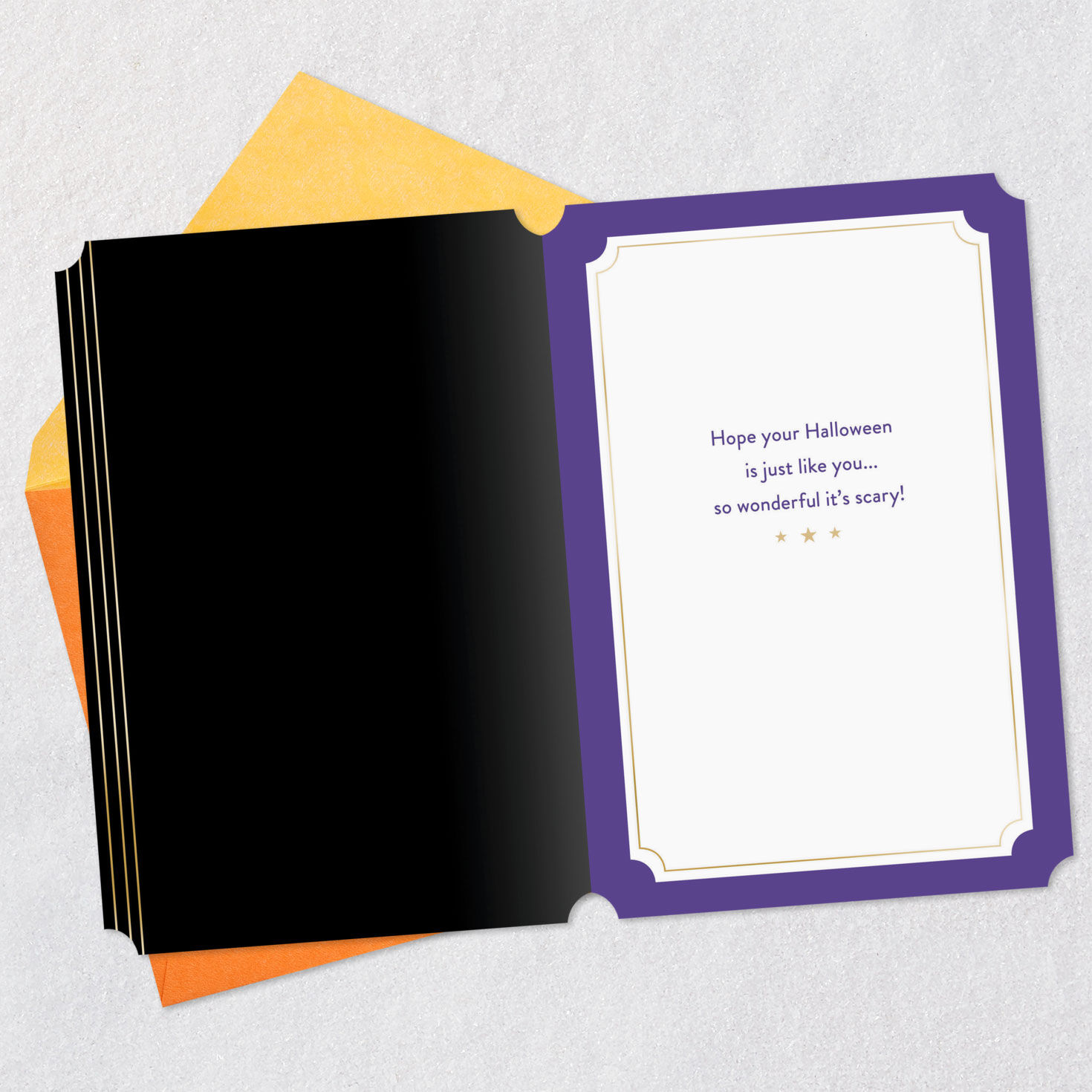 Haunted House Purple and Black Halloween Card Open card with envelope image number 3