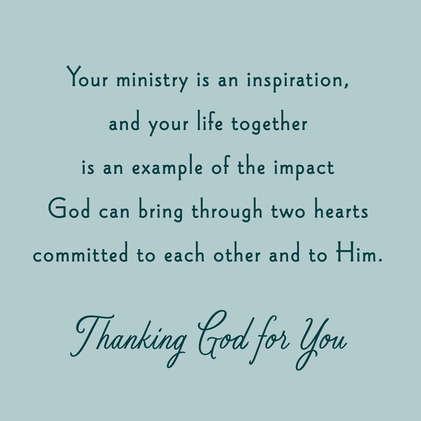 Thanking God for You Religious Thank You Card for Pastor and Wife - Greeting Cards | Hallmark for Free Printable Pastor And Wife Appreciation Cards