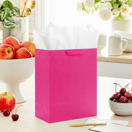 13" Hot Pink Large Gift Bag, 