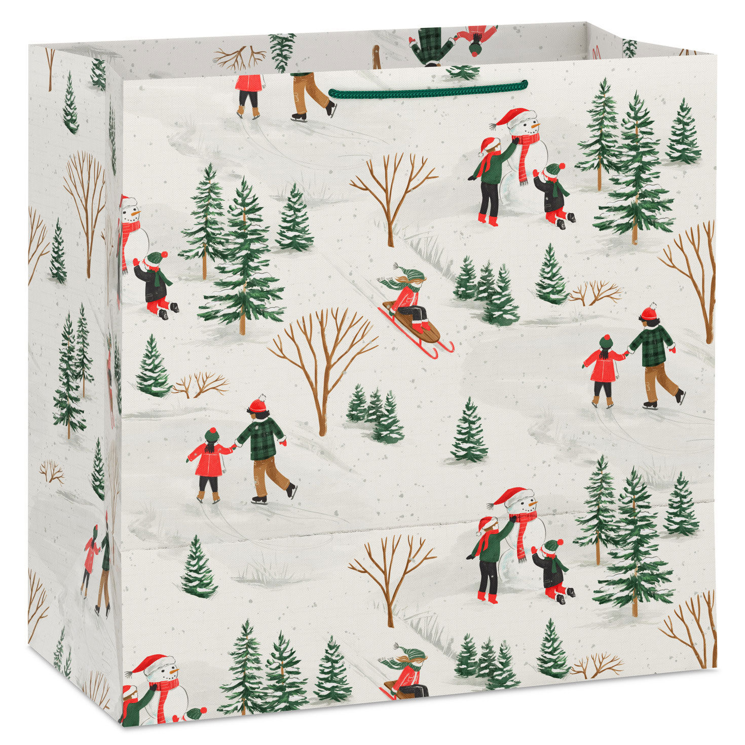 Vintage Sledding Big Holiday Gift Bag Back image number 6
