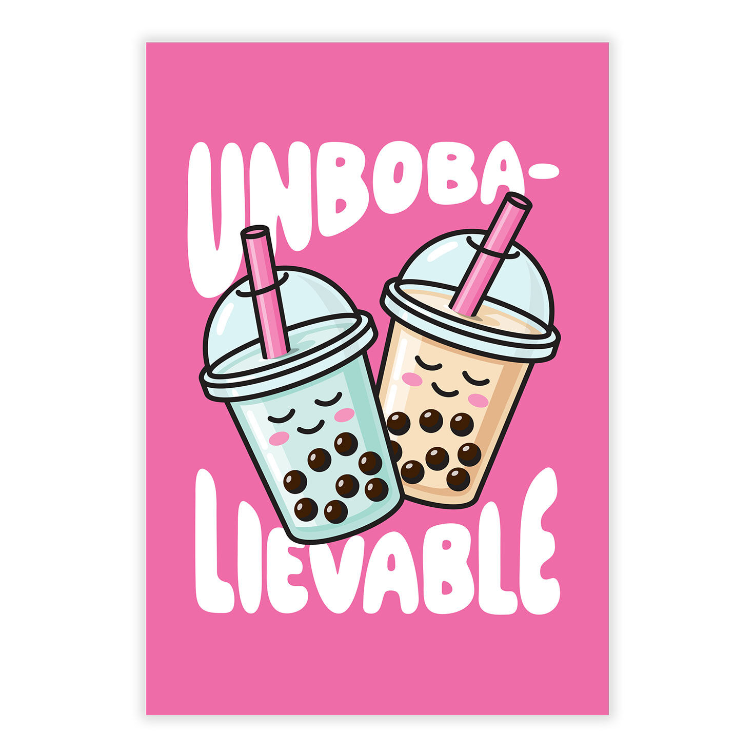 Cute Bubble Tea Personalized Birthday Card front image number 2
