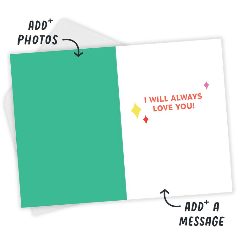 Photos in Cactus Personalized Love Card Open Card with Envelope indicating personalization image number 4