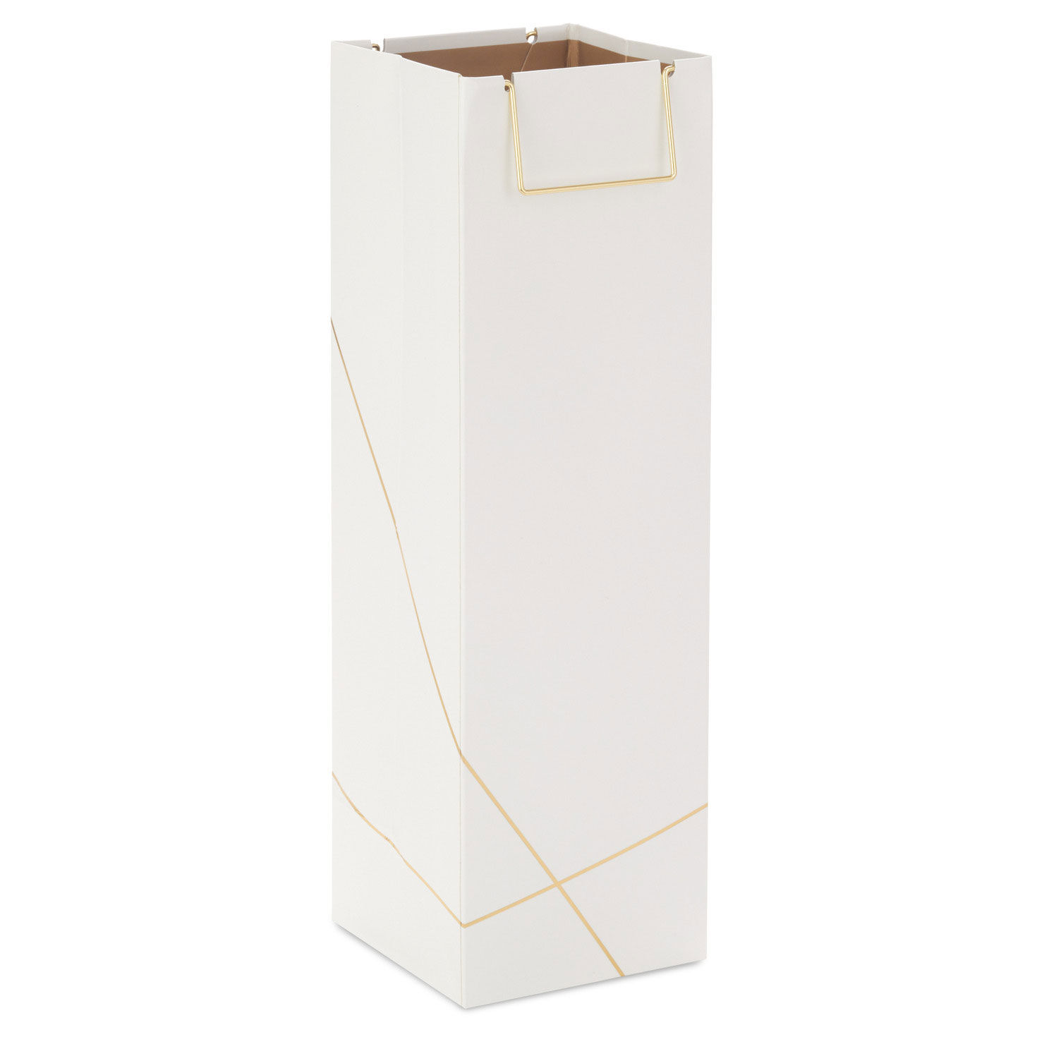 13" Gold Lines on Black Wine Gift Bag