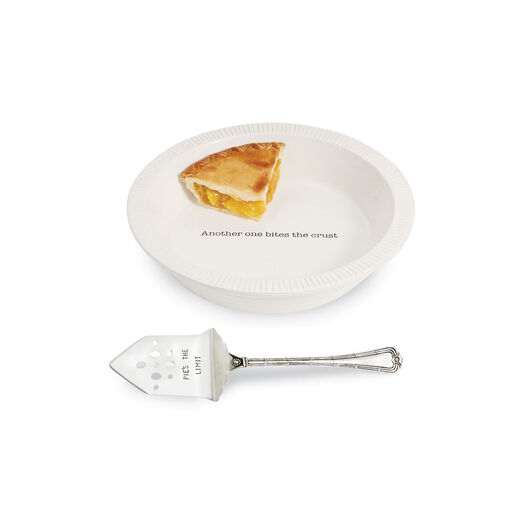 Mud Pie Ceramic Pie Plate With Server, Set of 2, 