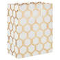9.6" Gold Foil Hexagons on White Medium Gift Bag, , large image number 1
