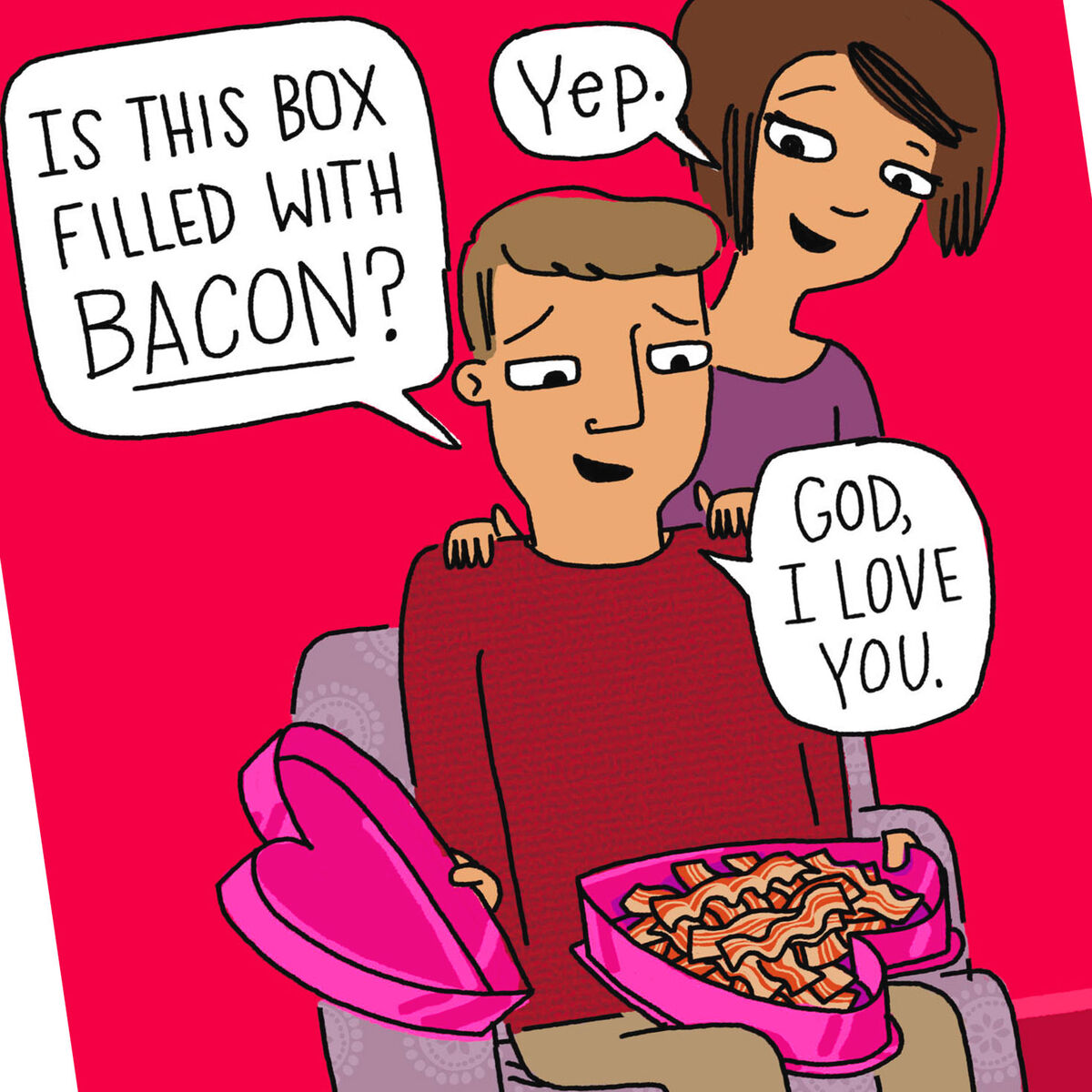 Mister tonight flirty Box of Bacon Funny Valentine's Day Card for Husband - Greeting Cards