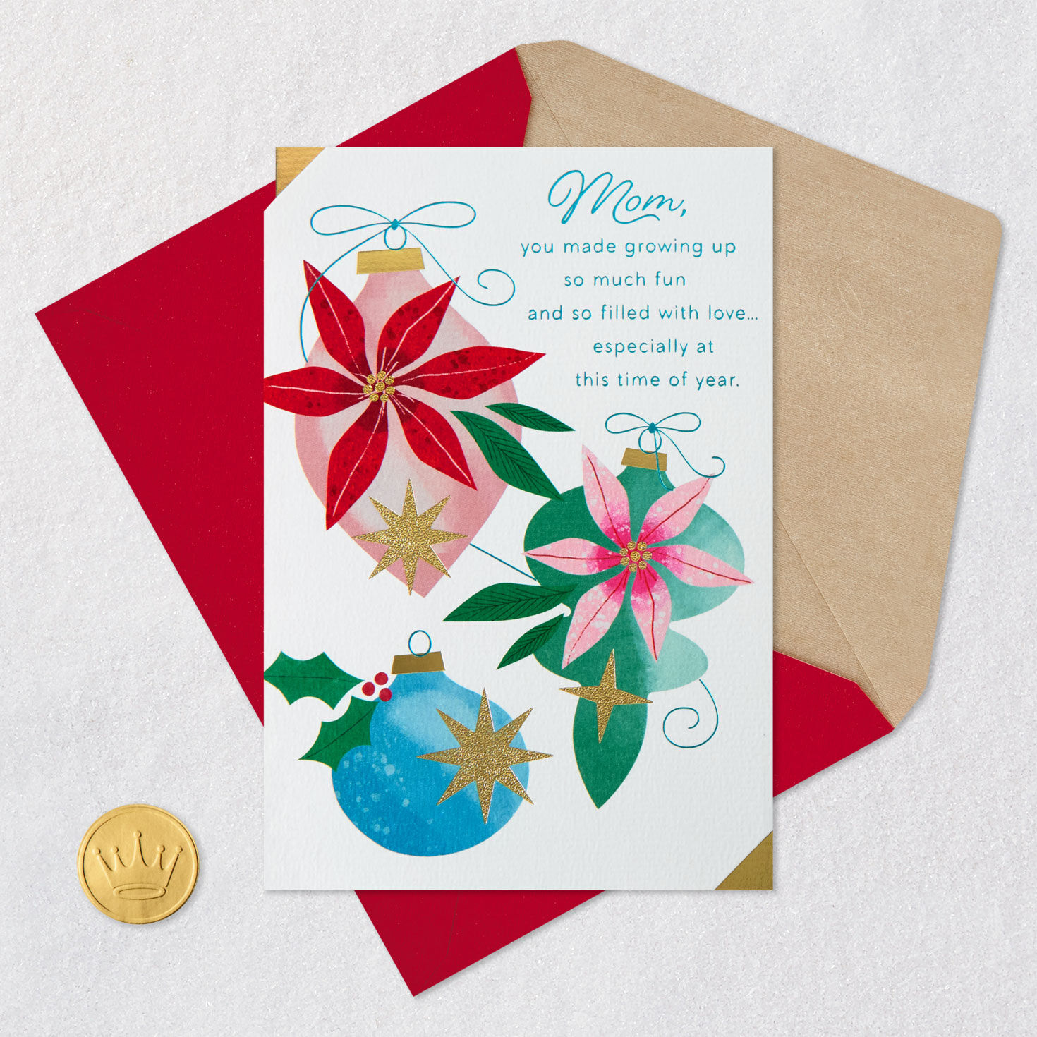 Modern Floral Ornaments Card for Mom Card Front with Envelope and Gold Seal image number 7