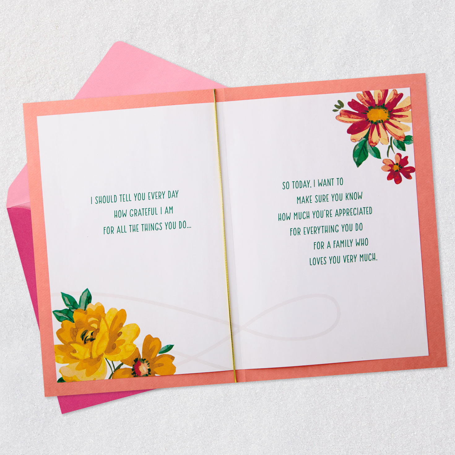 Things You Do Floral Mother's Day Card Open card with envelope image number 4