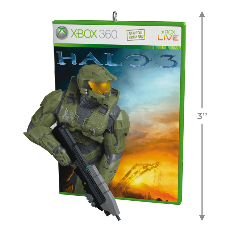 Halo 3 Video Game Case Keepsake Ornament measurement image number 3