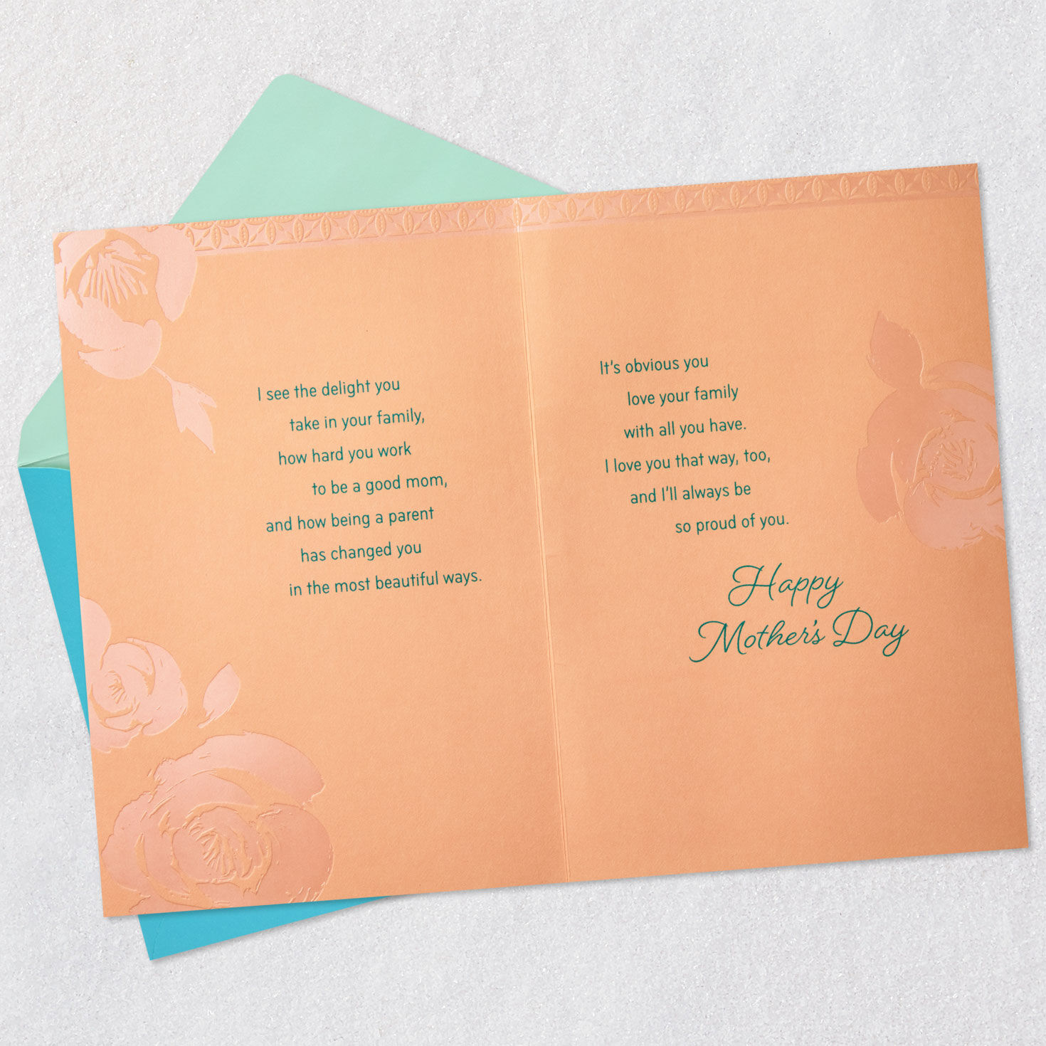 Flower Pattern Daughter Mother's Day Card Open card with envelope image number 4
