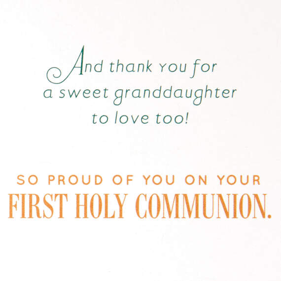Thanking God for You First Communion Card for Granddaughter, , large image number 2