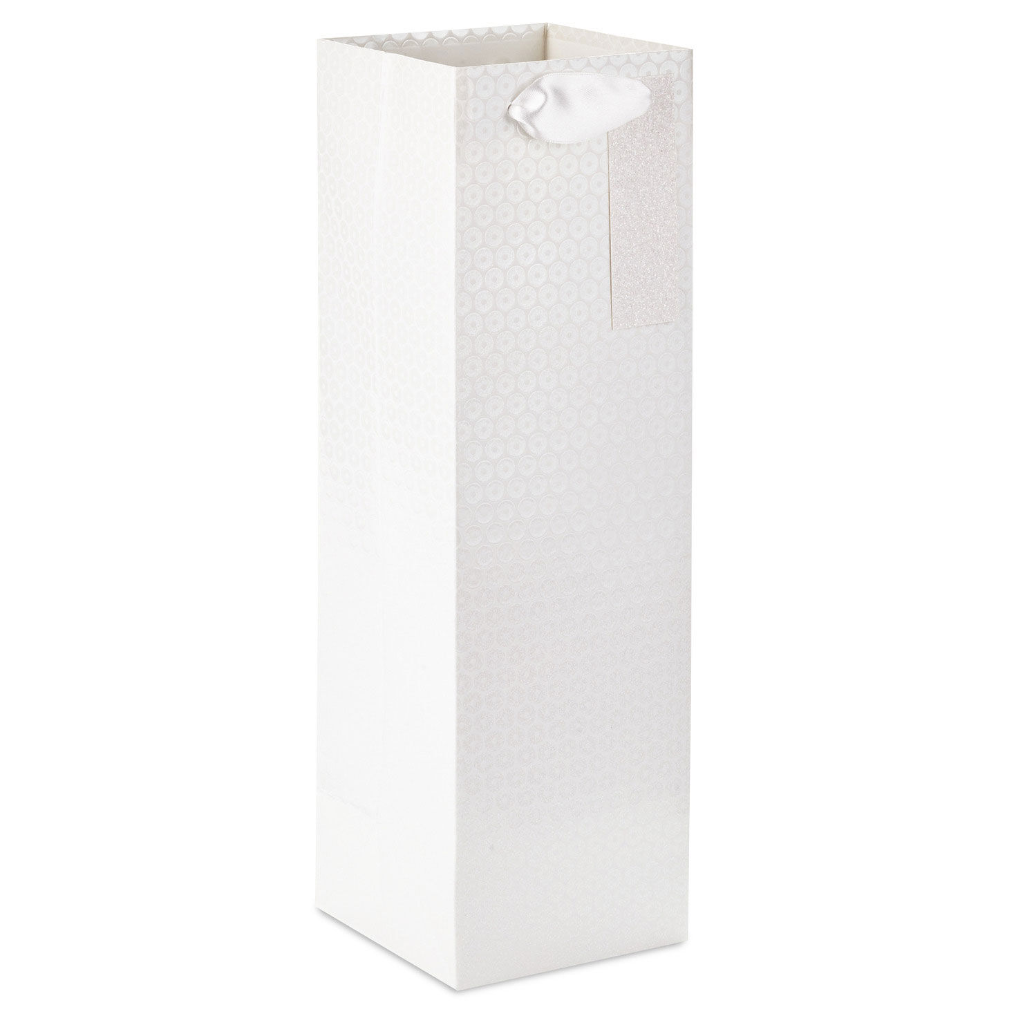 13" Embossed Silver Rings Wine Gift Bag