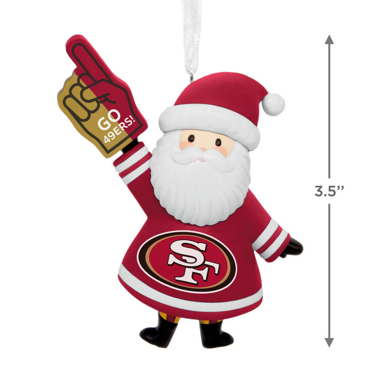 San Francisco 49ers Santa Fan Christmas Ornament measurement image number 3