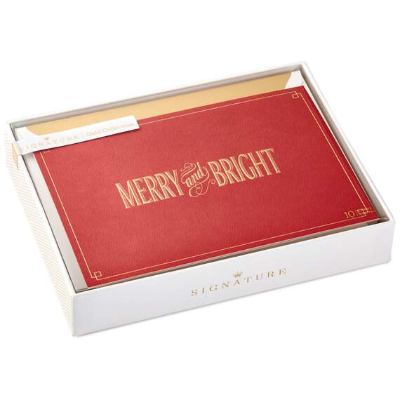 Merry, Bright and Gold Christmas Cards, Box of 10, , large image number 1