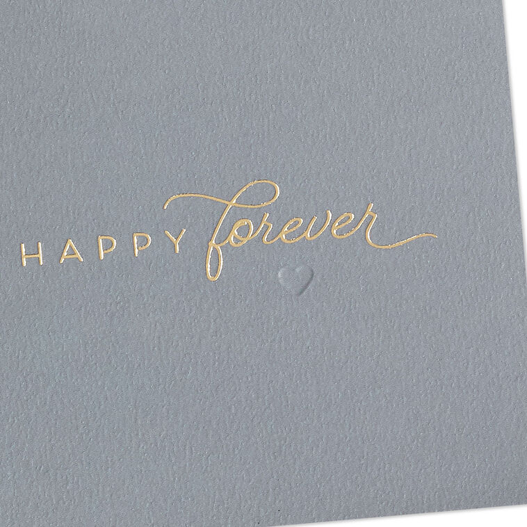 Gold Flowers on Gray Signature Wedding Card Card Front Detail image number 5